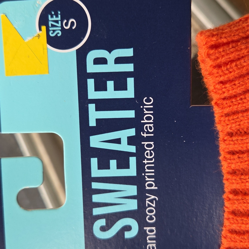 Gray and Orange Pet Sweater Pup Fluencer Size Small